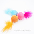 Sounding catnip multicolor bell feather cat paw toy